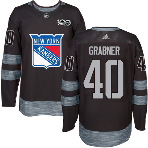 Men's Adidas New York Rangers #40 Michael Grabner Authentic Black 1917-2017 100th Anniversary NHL Jersey