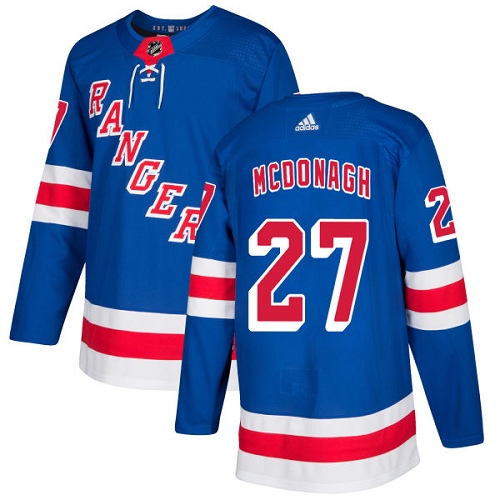 Youth Adidas New York Rangers #27 Ryan McDonagh Authentic Royal Blue Home NHL Jersey