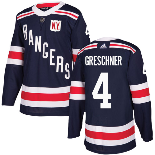 Men's Adidas New York Rangers #4 Ron Greschner Authentic Navy Blue 2018 Winter Classic NHL Jersey