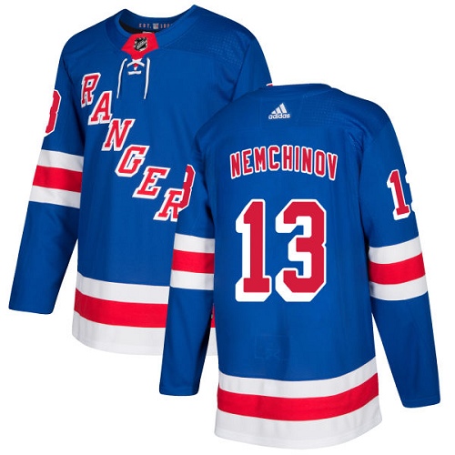 Men's Adidas New York Rangers #13 Sergei Nemchinov Premier Royal Blue Home NHL Jersey