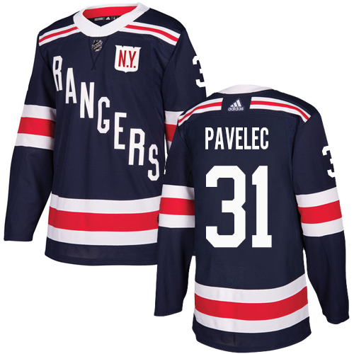 Youth Adidas New York Rangers #31 Ondrej Pavelec Authentic Navy Blue 2018 Winter Classic NHL Jersey