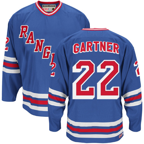 Men's CCM New York Rangers #22 Mike Gartner Premier Royal Blue Throwback NHL Jersey