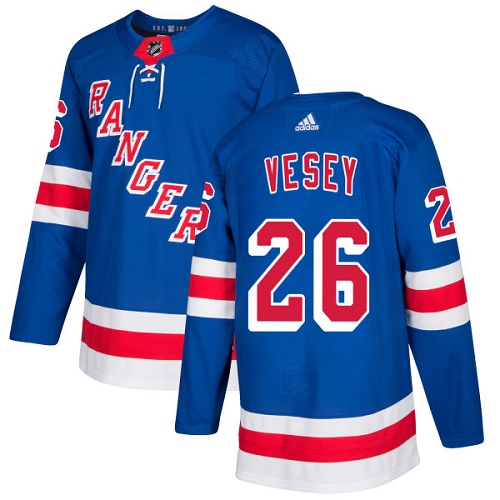 Men's Adidas New York Rangers #26 Jimmy Vesey Authentic Royal Blue Home NHL Jersey