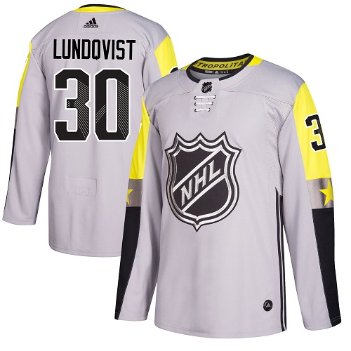 Men's Adidas New York Rangers #30 Henrik Lundqvist Authentic Gray 2018 All-Star Metro Division NHL Jersey