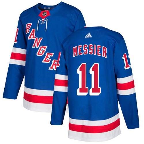 Youth Adidas New York Rangers #11 Mark Messier Authentic Royal Blue Home NHL Jersey