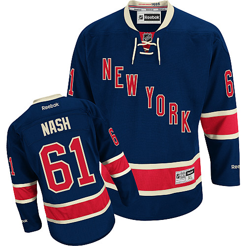 Women's Reebok New York Rangers #61 Rick Nash Authentic Navy Blue Third NHL Jersey
