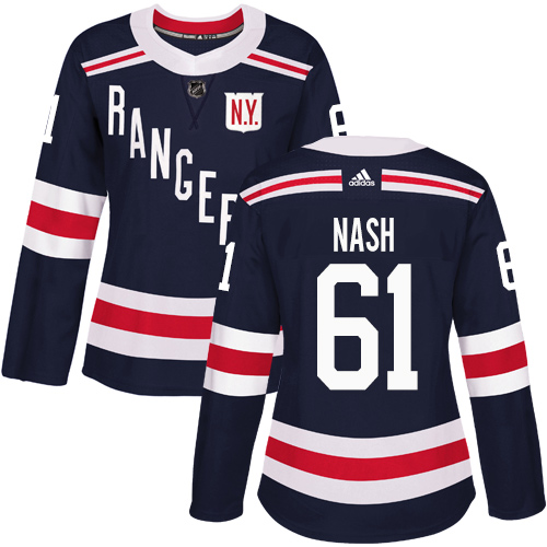 Women's Adidas New York Rangers #61 Rick Nash Authentic Navy Blue 2018 Winter Classic NHL Jersey