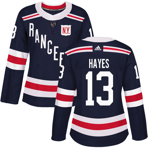 Women's Adidas New York Rangers #13 Kevin Hayes Authentic Navy Blue 2018 Winter Classic NHL Jersey