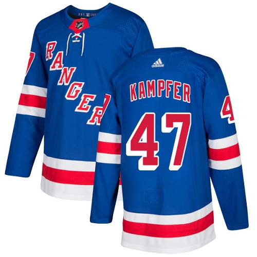 Men's Adidas New York Rangers #47 Steven Kampfer Premier Royal Blue Home NHL Jersey