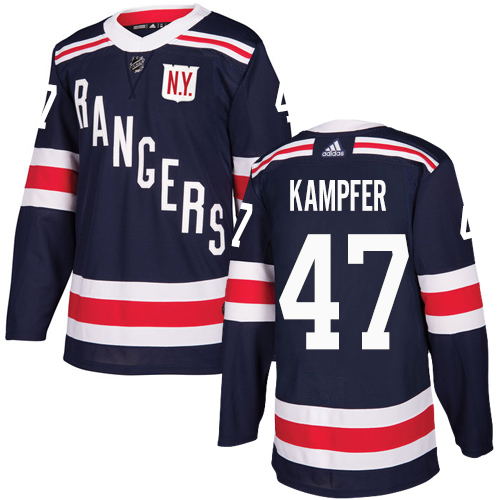 Men's Adidas New York Rangers #47 Steven Kampfer Authentic Navy Blue 2018 Winter Classic NHL Jersey