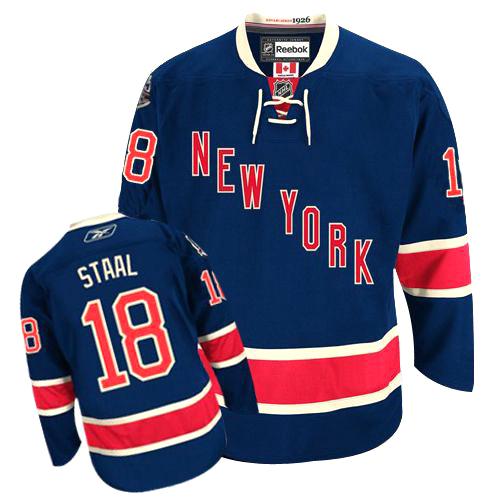 Youth Reebok New York Rangers #18 Marc Staal Authentic Navy Blue Third NHL Jersey