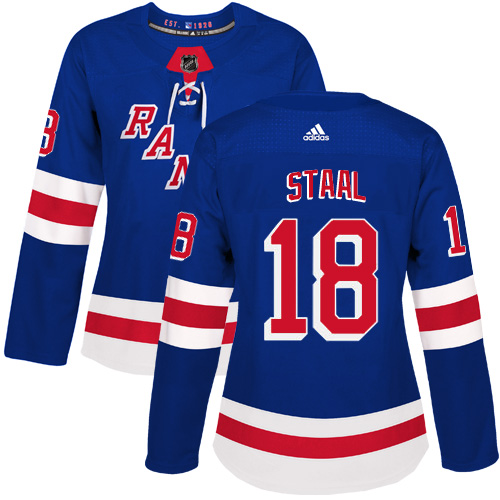 Women's Adidas New York Rangers #18 Marc Staal Authentic Royal Blue Home NHL Jersey