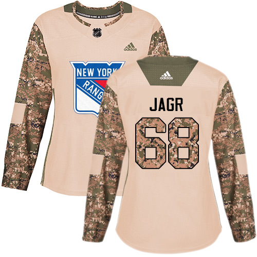 Women's Adidas New York Rangers #68 Jaromir Jagr Authentic Camo Veterans Day Practice NHL Jersey