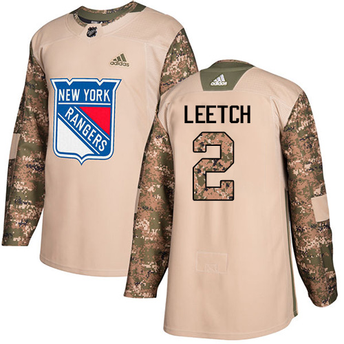 Youth Adidas New York Rangers #2 Brian Leetch Authentic Camo Veterans Day Practice NHL Jersey