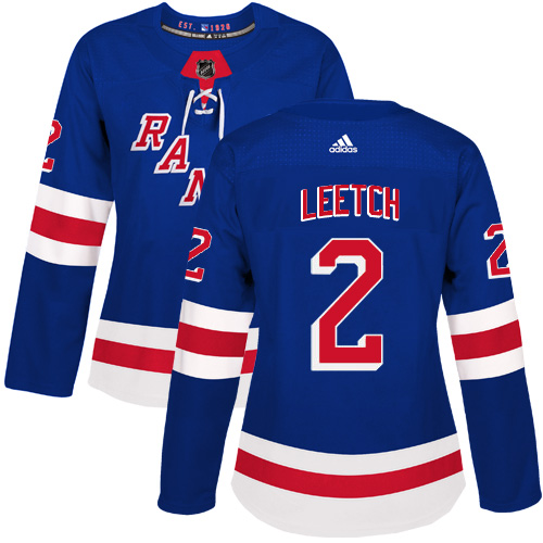 Women's Adidas New York Rangers #2 Brian Leetch Authentic Royal Blue Home NHL Jersey