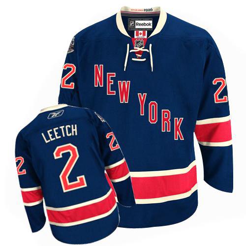 Women's Reebok New York Rangers #2 Brian Leetch Authentic Navy Blue Third NHL Jersey