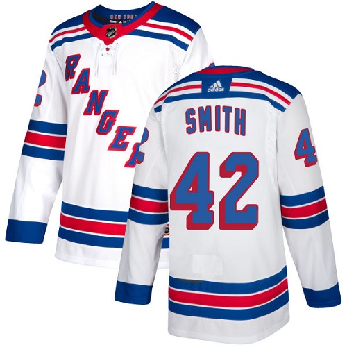 Men's Adidas New York Rangers #42 Brendan Smith Authentic White Away NHL Jersey