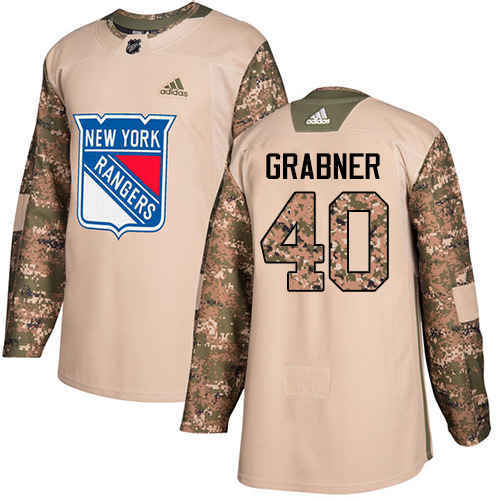Youth Adidas New York Rangers #40 Michael Grabner Authentic Camo Veterans Day Practice NHL Jersey