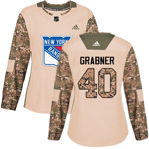 Women's Adidas New York Rangers #40 Michael Grabner Authentic Camo Veterans Day Practice NHL Jersey