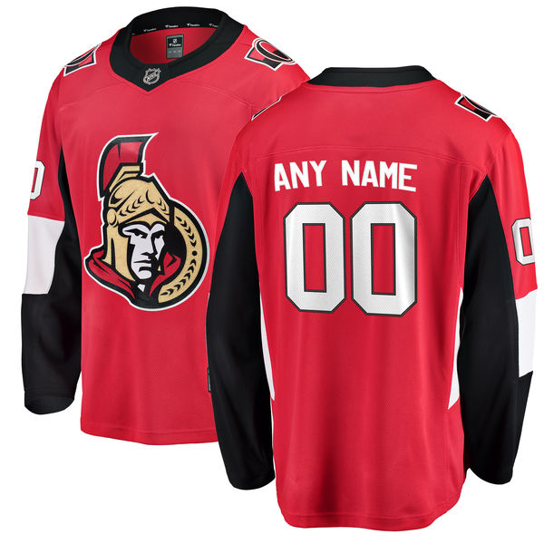 Men's Ottawa Senators Customized Fanatics Branded Red Home Breakaway NHL Jersey