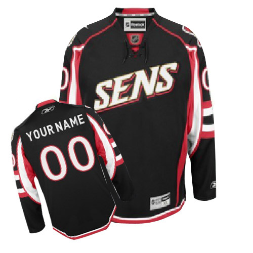Women's Reebok Ottawa Senators Customized Authentic Black Third NHL Jersey