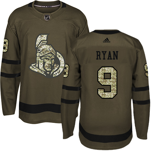 Men's Adidas Ottawa Senators #9 Bobby Ryan Authentic Green Salute to Service NHL Jersey