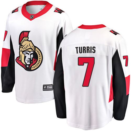 Men's Ottawa Senators #7 Kyle Turris Fanatics Branded White Away Breakaway NHL Jersey
