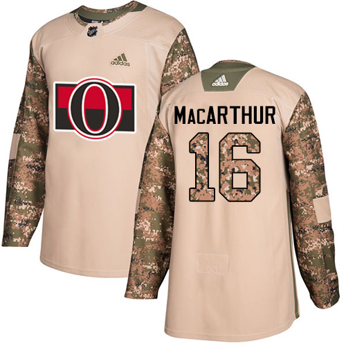Men's Adidas Ottawa Senators #16 Clarke MacArthur Authentic Camo Veterans Day Practice NHL Jersey