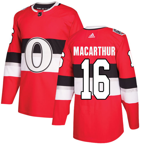 Men's Adidas Ottawa Senators #16 Clarke MacArthur Authentic Red 2017 100 Classic NHL Jersey