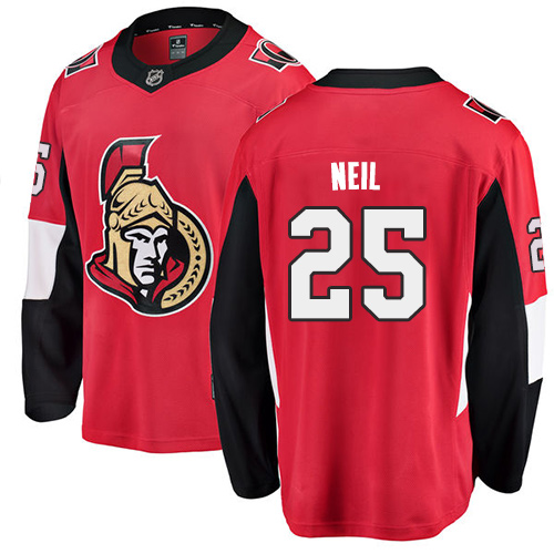 Men's Ottawa Senators #25 Chris Neil Fanatics Branded Red Home Breakaway NHL Jersey