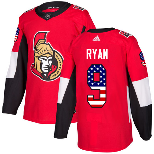 Men's Adidas Ottawa Senators #9 Bobby Ryan Authentic Red USA Flag Fashion NHL Jersey
