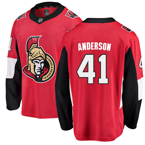 Youth Ottawa Senators #41 Craig Anderson Fanatics Branded Red Home Breakaway NHL Jersey