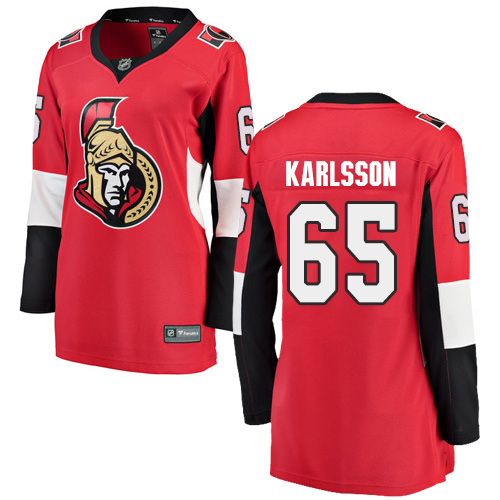 Women's Ottawa Senators #65 Erik Karlsson Fanatics Branded Red Home Breakaway NHL Jersey