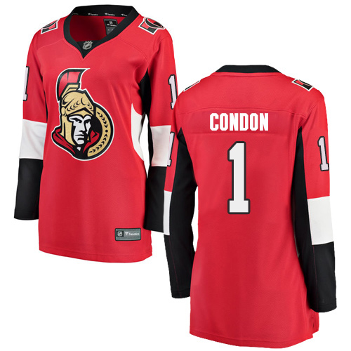 Women's Ottawa Senators #1 Mike Condon Fanatics Branded Red Home Breakaway NHL Jersey