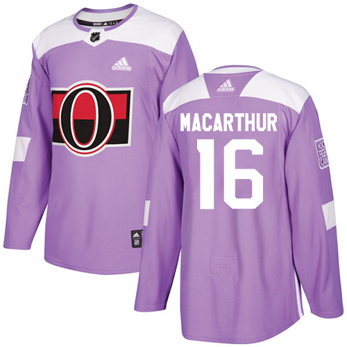 Men's Adidas Ottawa Senators #16 Clarke MacArthur Authentic Purple Fights Cancer Practice NHL Jersey