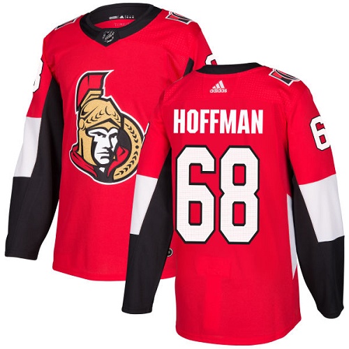 Men's Adidas Ottawa Senators #68 Mike Hoffman Authentic Red Home NHL Jersey