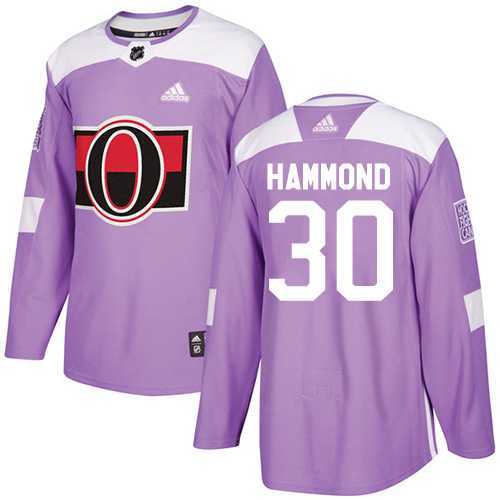 Men's Adidas Ottawa Senators #30 Andrew Hammond Authentic Purple Fights Cancer Practice NHL Jersey