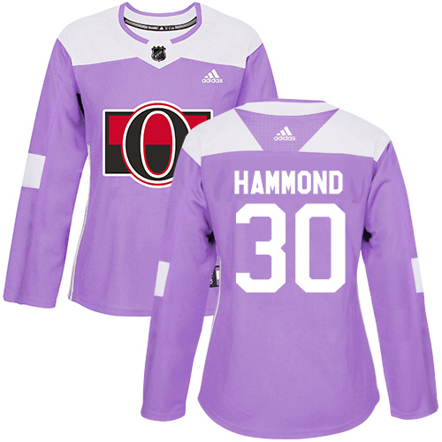Women's Adidas Ottawa Senators #30 Andrew Hammond Authentic Purple Fights Cancer Practice NHL Jersey