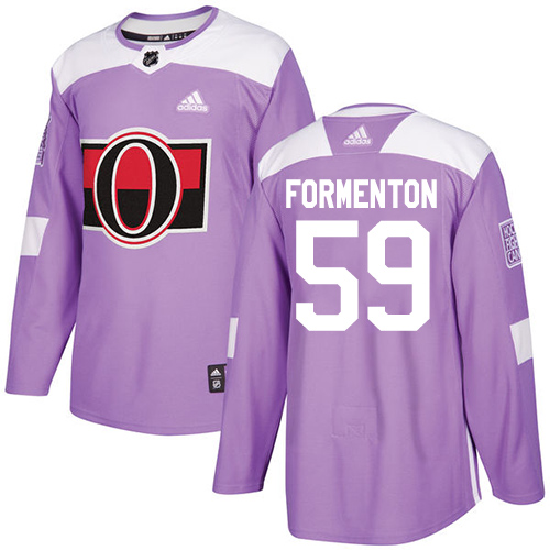 Men's Adidas Ottawa Senators #59 Alex Formenton Authentic Purple Fights Cancer Practice NHL Jersey