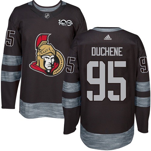 Men's Adidas Ottawa Senators #95 Matt Duchene Premier Black 1917-2017 100th Anniversary NHL Jersey