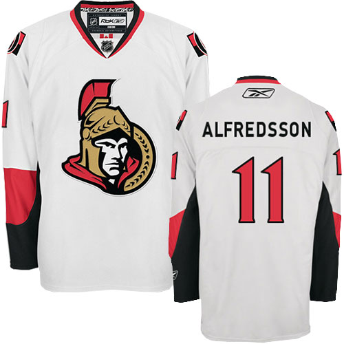 Men's Reebok Ottawa Senators #11 Daniel Alfredsson Authentic White Away NHL Jersey