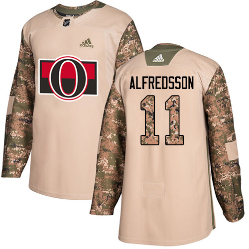 Men's Adidas Ottawa Senators #11 Daniel Alfredsson Authentic Camo Veterans Day Practice NHL Jersey