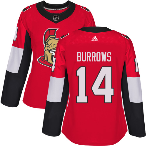 Women's Adidas Ottawa Senators #14 Alexandre Burrows Premier Red Home NHL Jersey