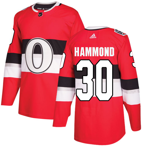Men's Adidas Ottawa Senators #30 Andrew Hammond Authentic Red 2017 100 Classic NHL Jersey