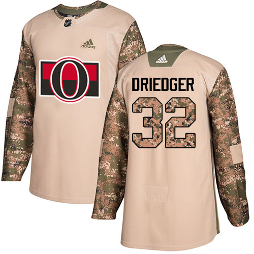 Men's Adidas Ottawa Senators #32 Chris Driedger Authentic Camo Veterans Day Practice NHL Jersey