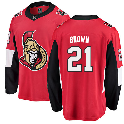 Men's Ottawa Senators #21 Logan Brown Fanatics Branded Red Home Breakaway NHL Jersey