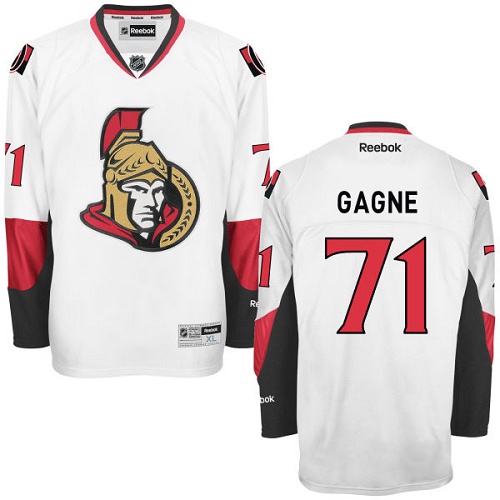 Men's Reebok Ottawa Senators #71 Gabriel Gagne Authentic White Away NHL Jersey