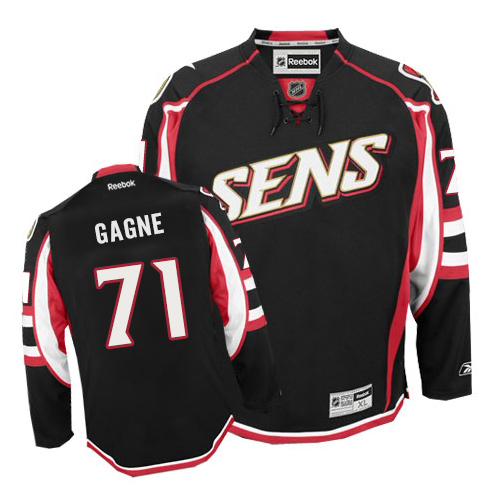 Men's Reebok Ottawa Senators #71 Gabriel Gagne Authentic Black Third NHL Jersey