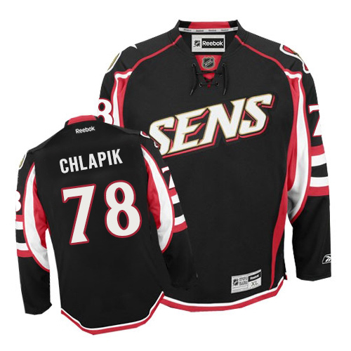 Men's Reebok Ottawa Senators #78 Filip Chlapik Authentic Black Third NHL Jersey
