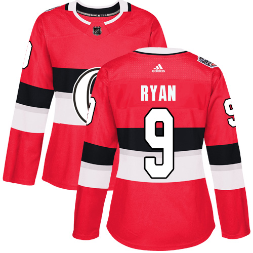 Women's Adidas Ottawa Senators #9 Bobby Ryan Authentic Red 2017 100 Classic NHL Jersey